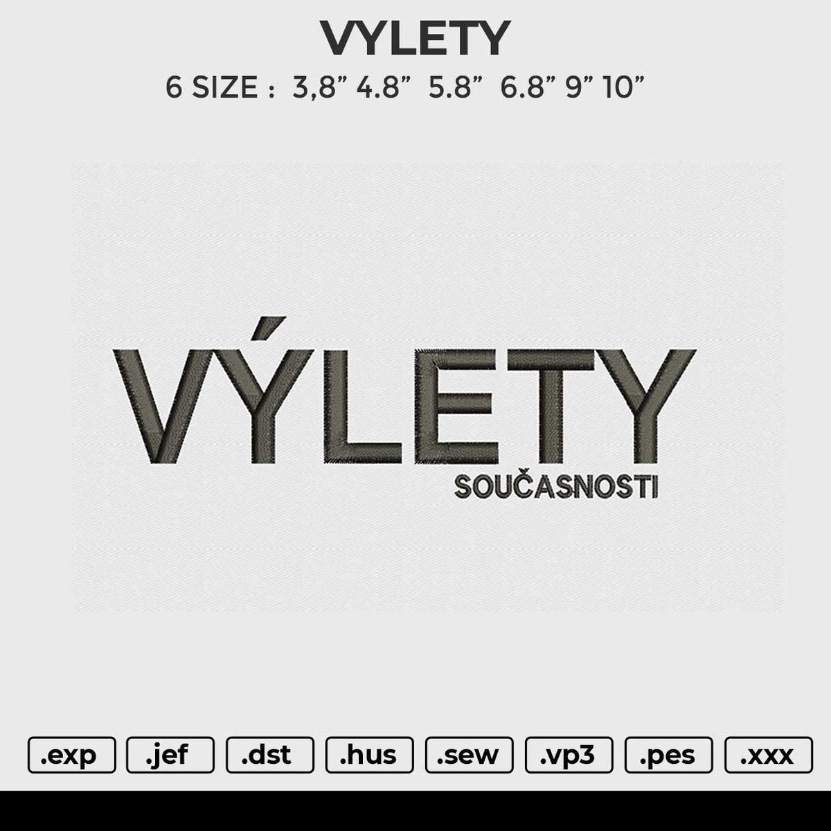 VYLETY Embroidery File 6 size