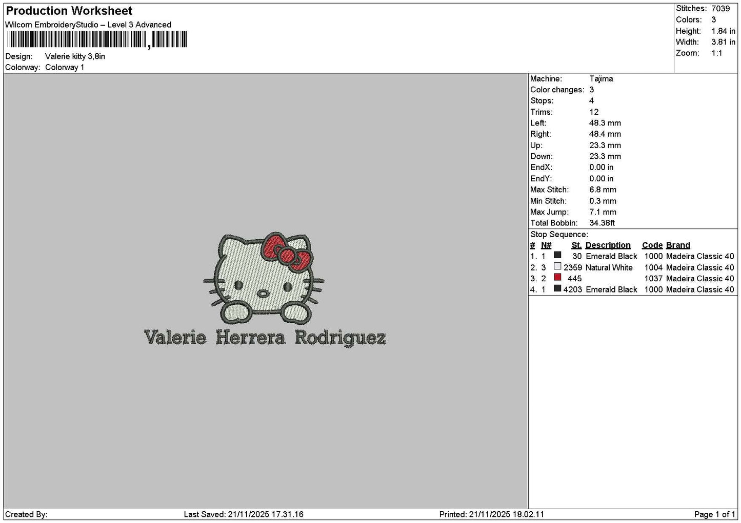 Kittyhead text 01 Embroidery File 6 sizes