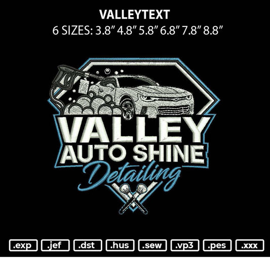 Valleytext Embroidery File 6 sizes