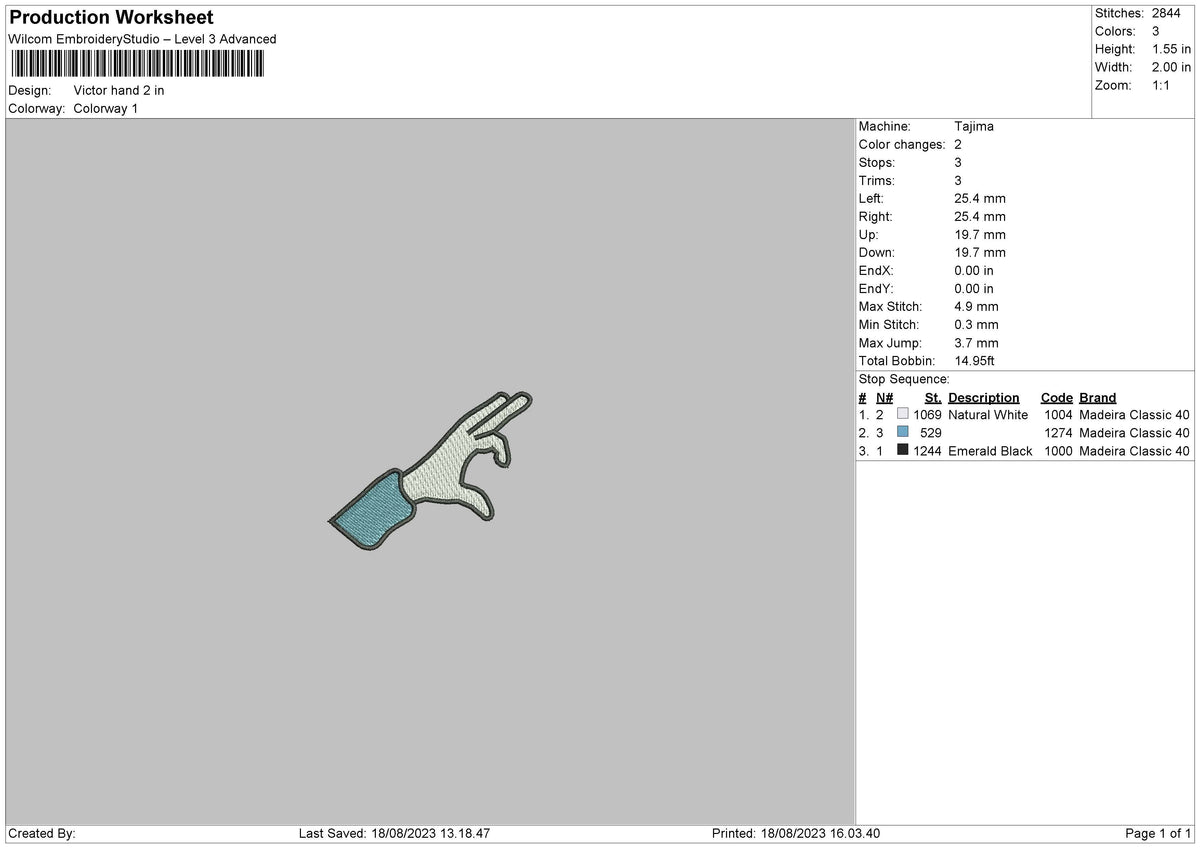 Victor Hand Embroidery File 6 sizes
