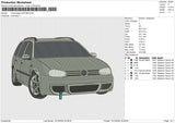 Volkswagen Golf Mk4 Embroidery File 6 size