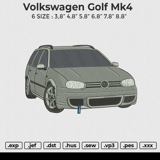 Volkswagen Golf Mk4 Embroidery File 6 size