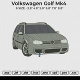 Volkswagen Golf Mk4 Embroidery File 6 size