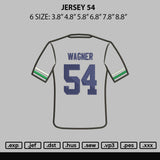 Jersey 54 Embroidery File 6 sizes