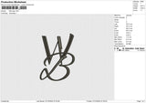WB logo Embroidery File 6 size