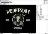 Wednesdaytext 2509 Embroidery File 6 sizes