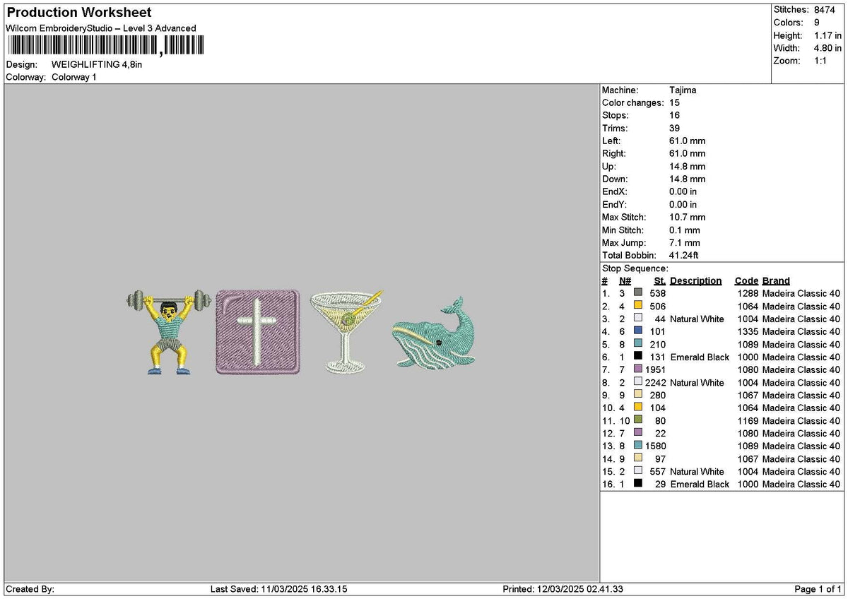 Gymicon Embroidery File 6 sizes
