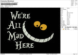 WERE ALL MAD Embroidery File 9 size