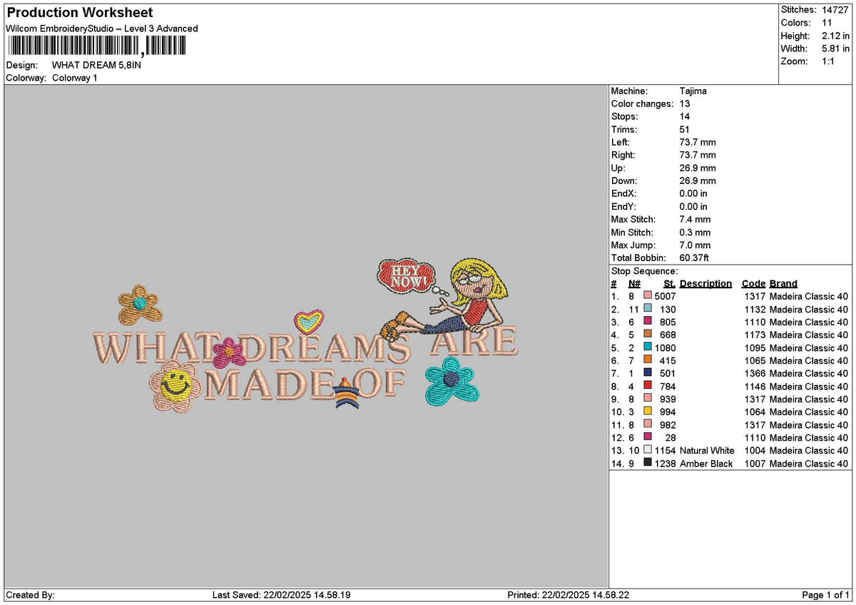 Dreamtext 2202 Embroidery File 6 sizes
