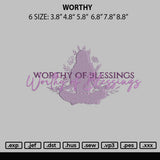 Worthy Embroidery File 6 sizes