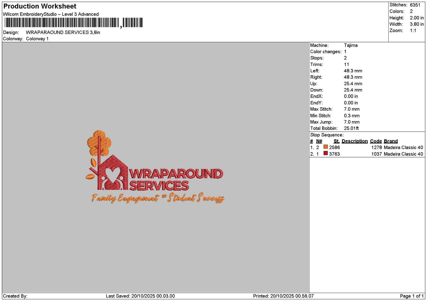 Servicestext 1910 Embroidery File 6 sizes