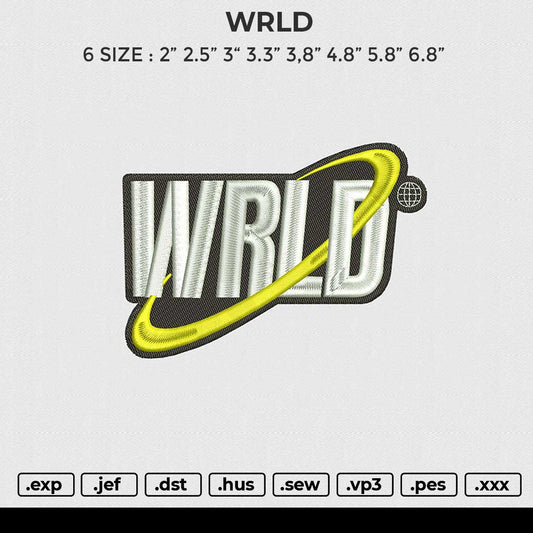 WRLD 060125 Embroidery File 6 size