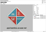 Wwe Embroidery File 6 sizes