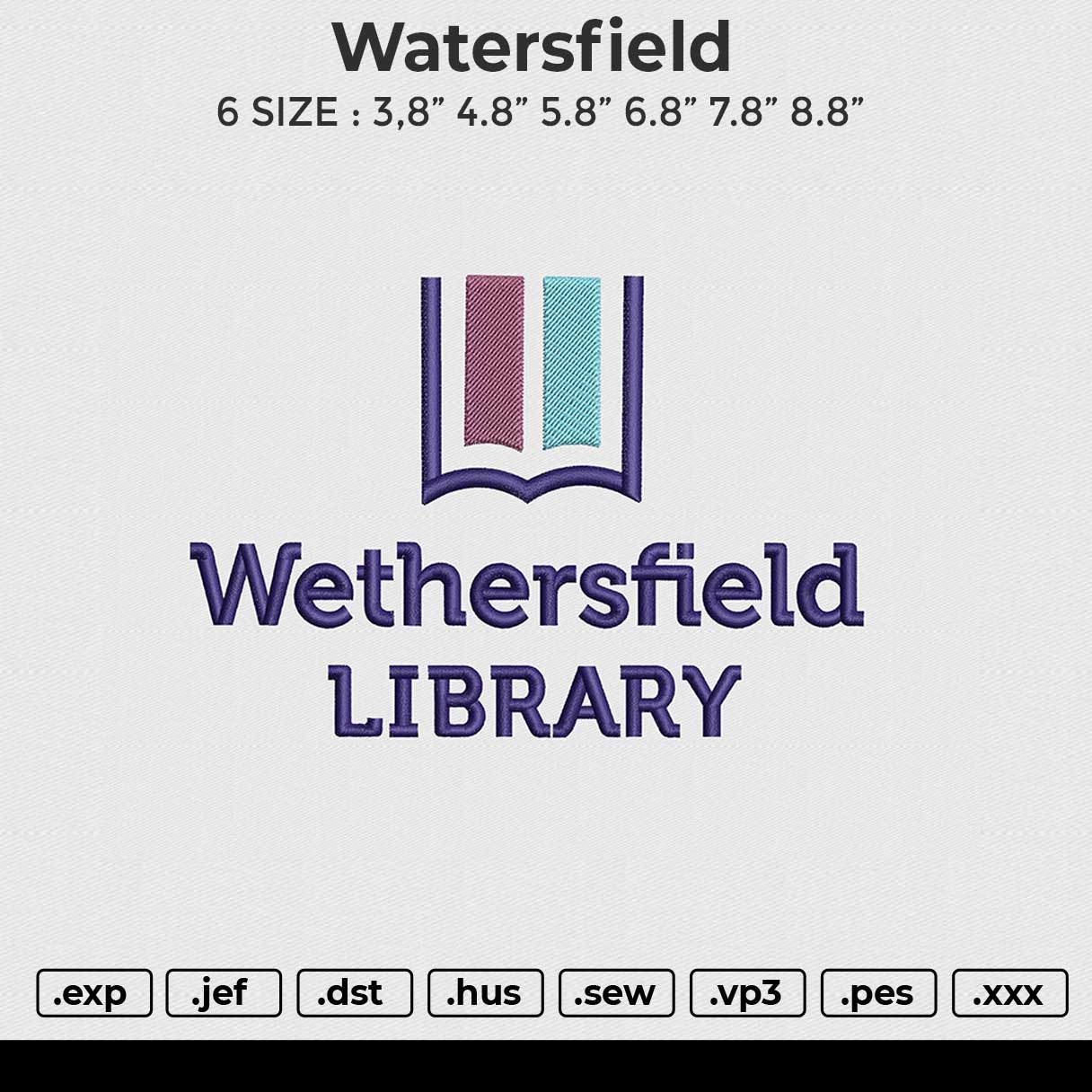 Watersfield Embroidery File 6 size