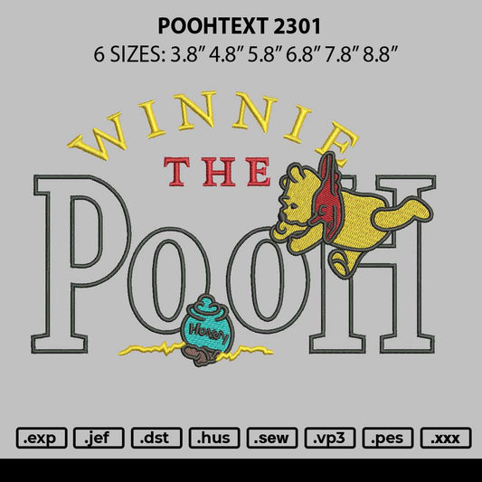 Poohtext 2301 Embroider File 6 sizes