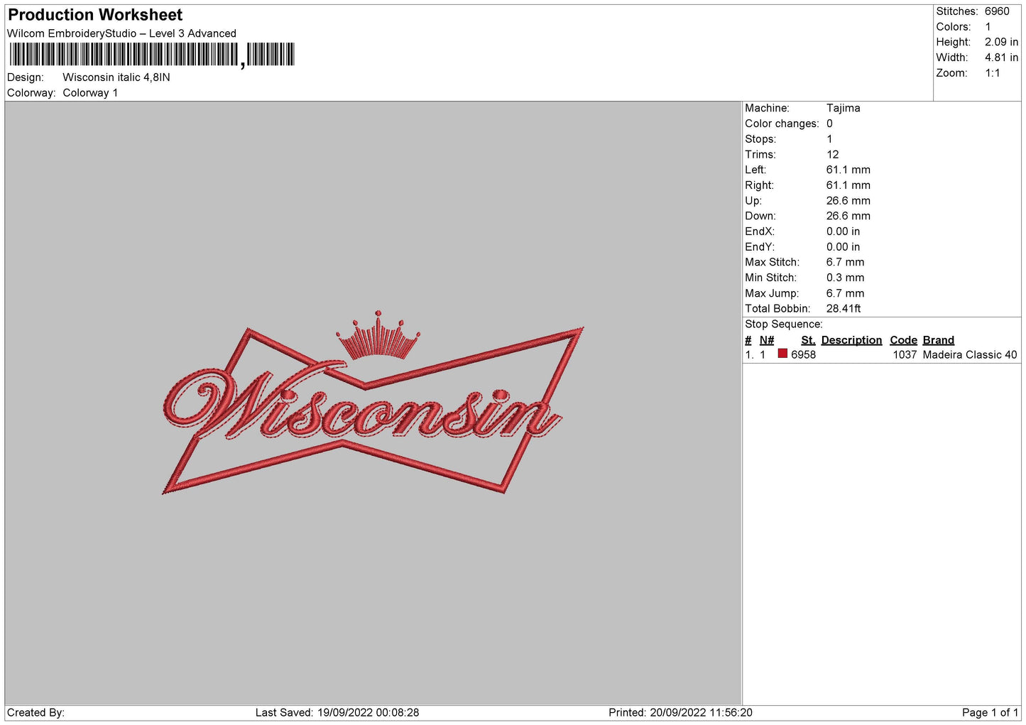 wisconsin italic