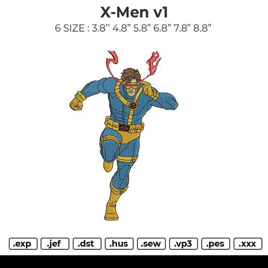 X-Men v1 Embroidery File 6 sizes