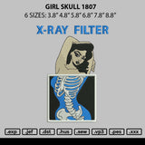 Girl skull 1807 Embroidery File 6 size
