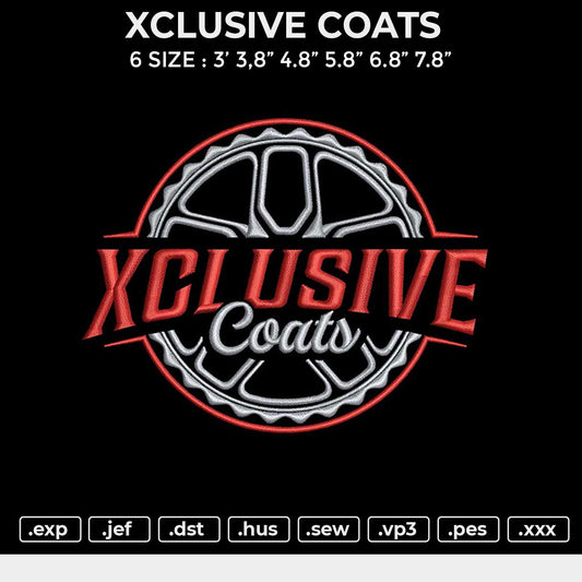 XCLUSIVE COATS Embroidery File 6 size