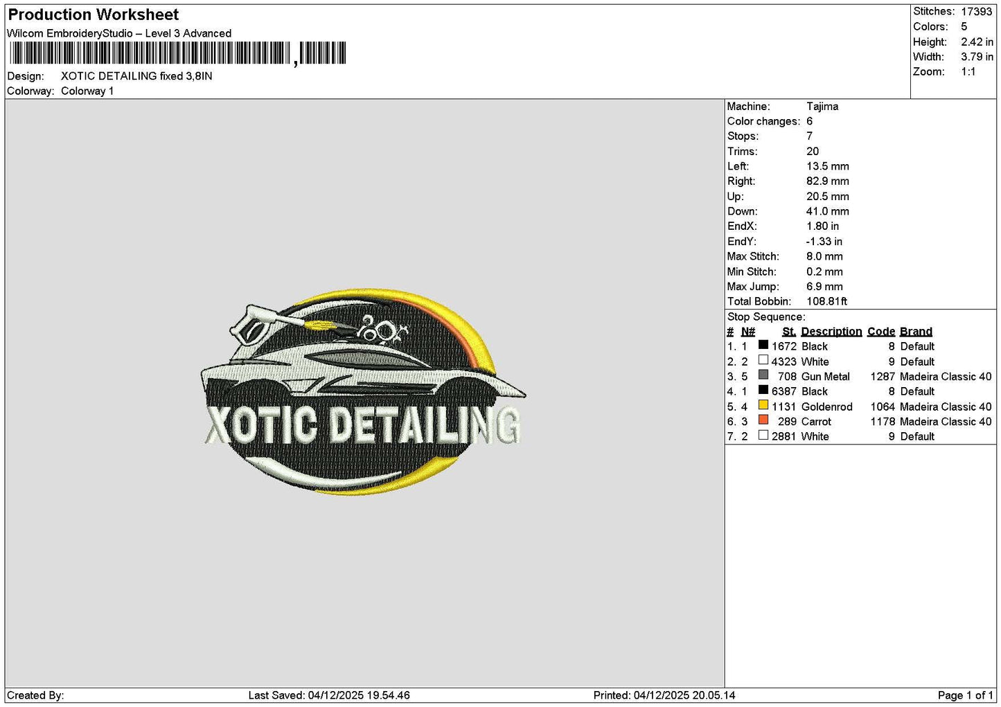 Xotictext Embroidery File 6 sizes