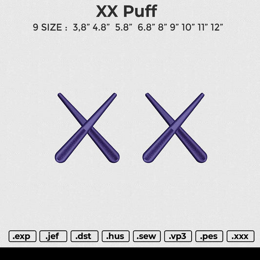 XX Puff Embroidery File 6 size