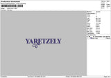 Yaretzelytext Embroidery File 6 sizes