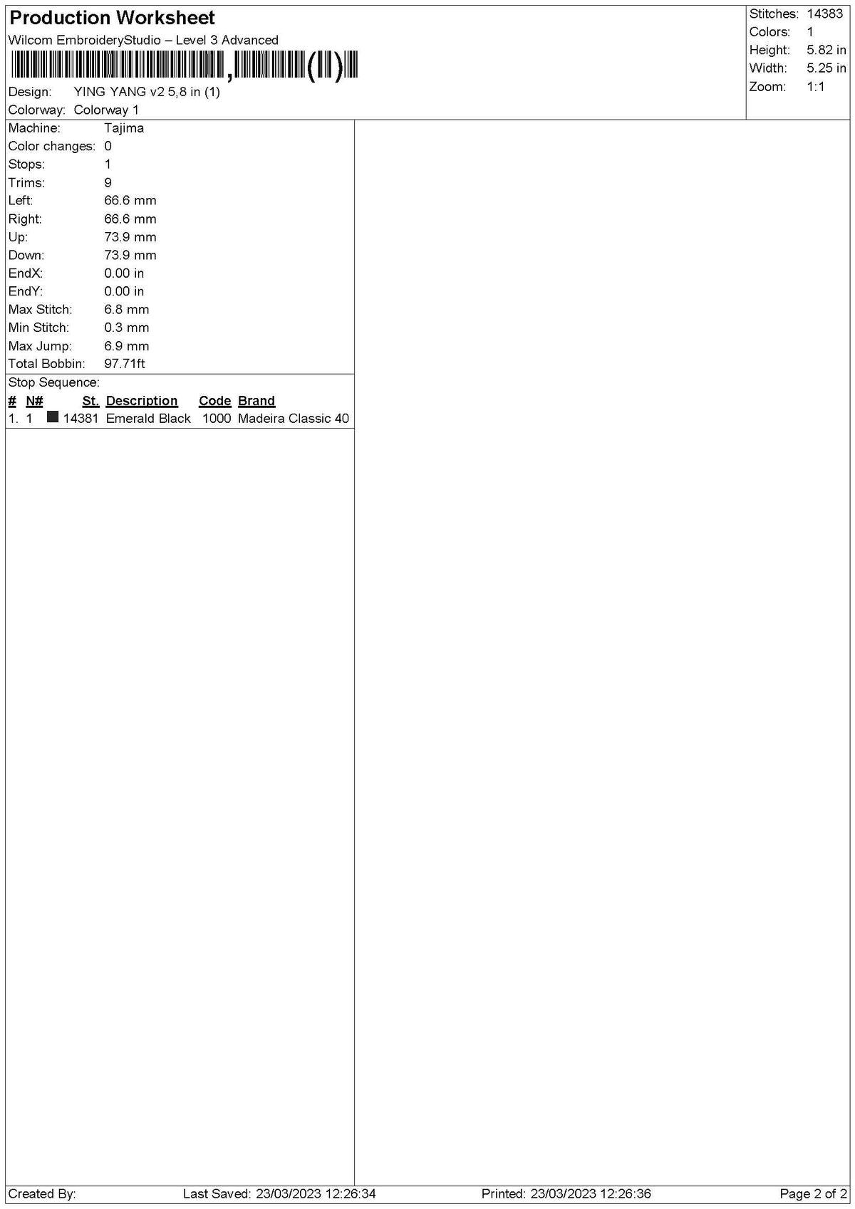 Yinyang V2 Embroidery File 6 sizes