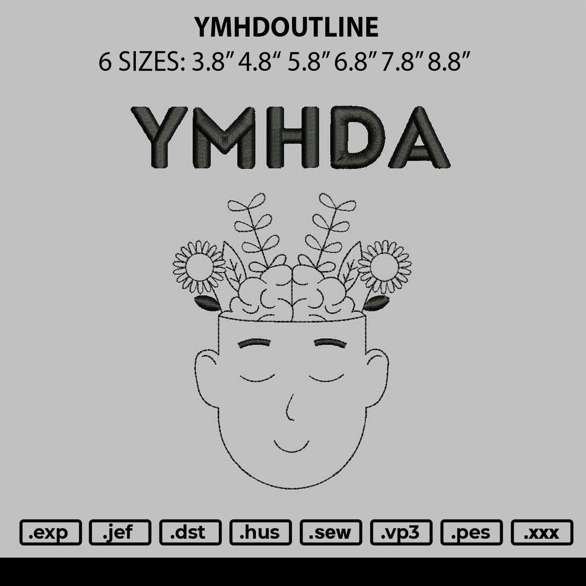 Ymhdoutline Embroidery File 6 sizes
