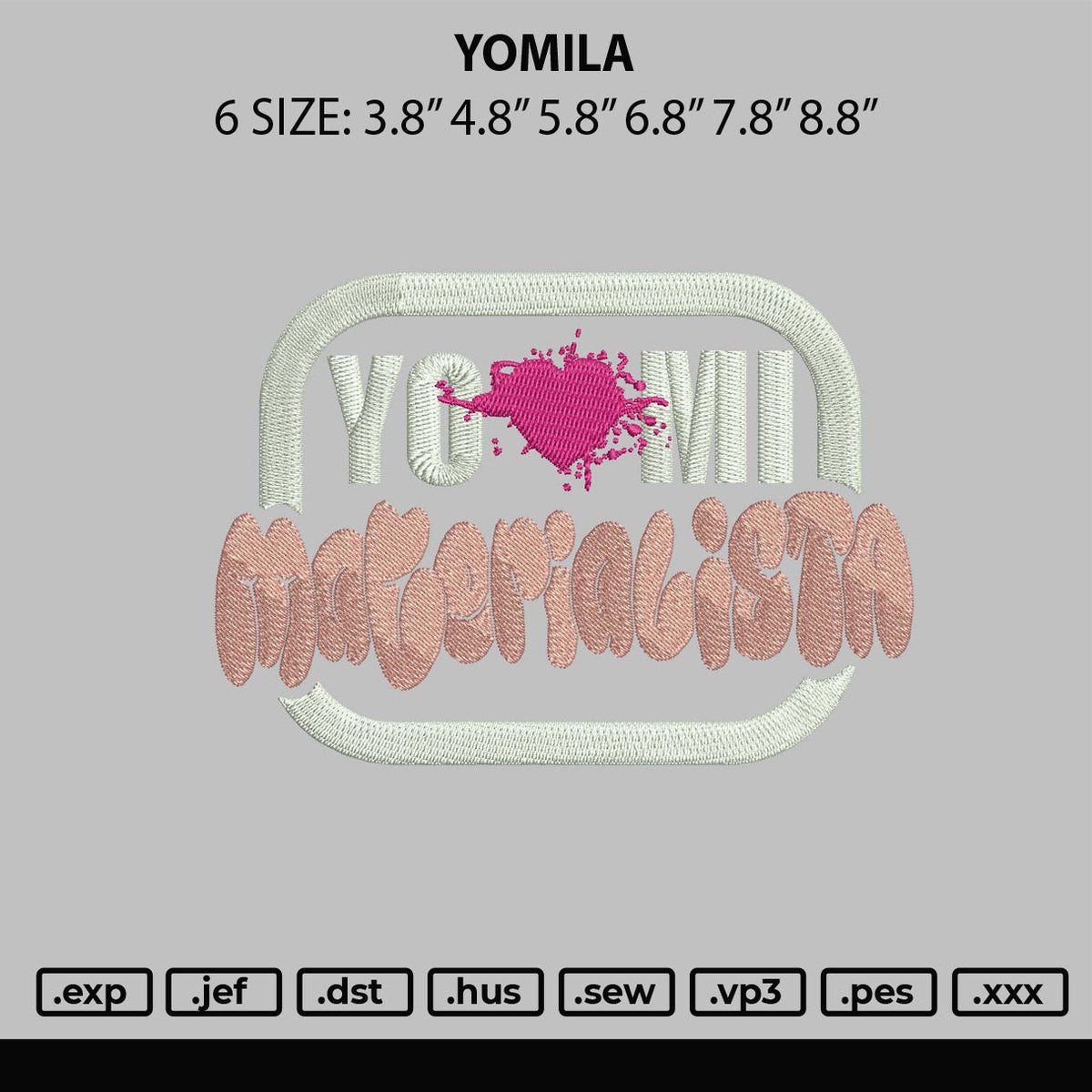 Yomila Embroidery File 6 sizes