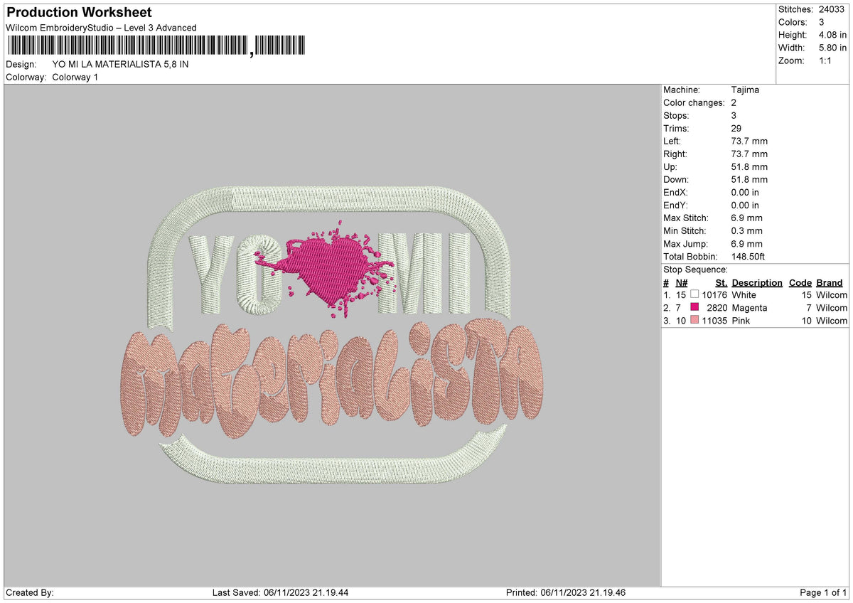 Yomila Embroidery File 6 sizes
