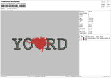 Yo Love Rd Embroidery File 6 sizes
