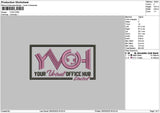 Yvohtext Embroidery File 6 sizes