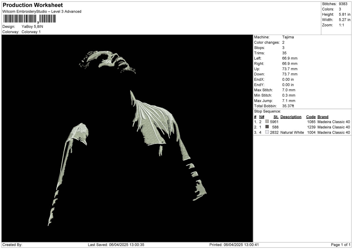 YaBoy Embroidery File 6 size