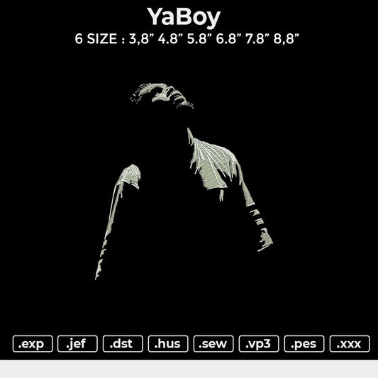 YaBoy Embroidery File 6 size