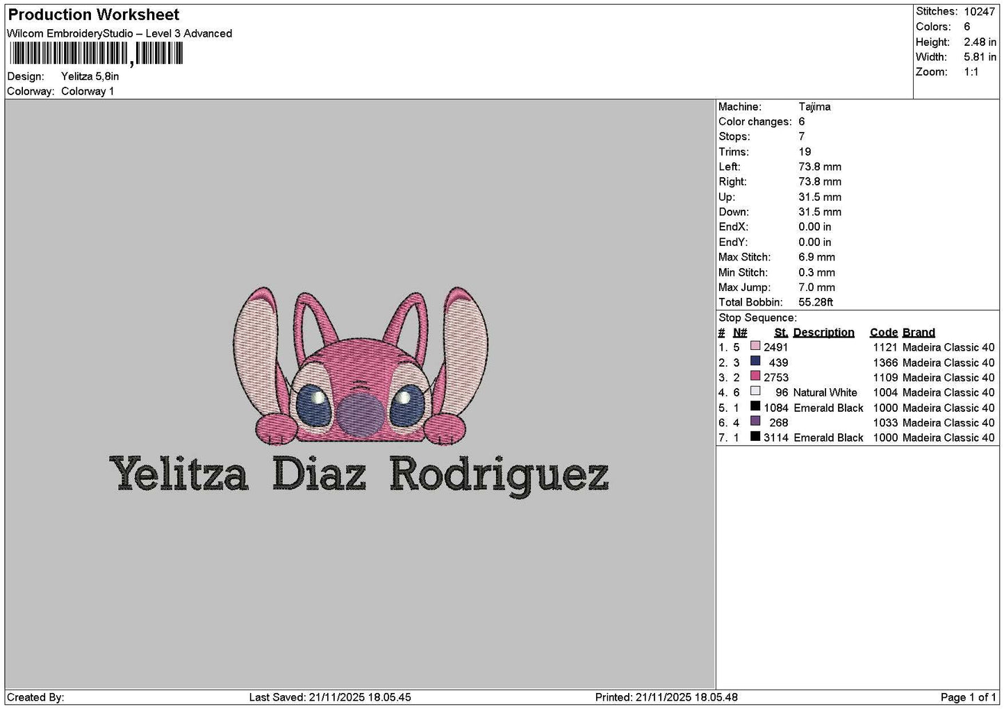 Angelhead Text 01 Embroidery File 6 sizes