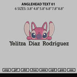 Angelhead Text 01 Embroidery File 6 sizes