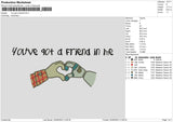 You Got A Friend Embroidery File 6 sizes