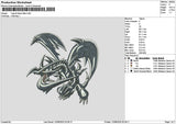 Dragon Swoosh 1208 V2 Embroidery File 6 sizes
