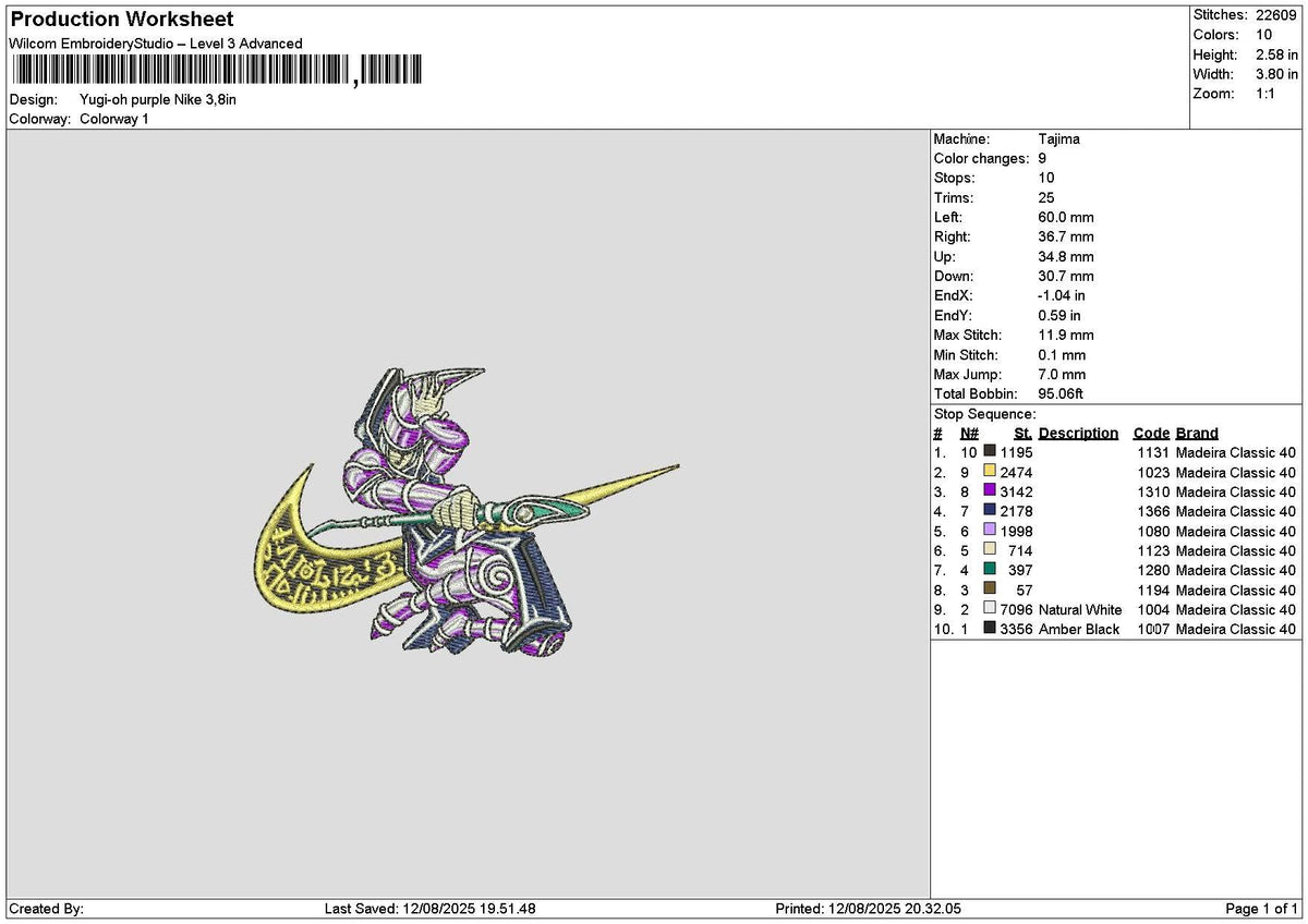 Swoosh Yugi 01 Embroidery File 6 sizes