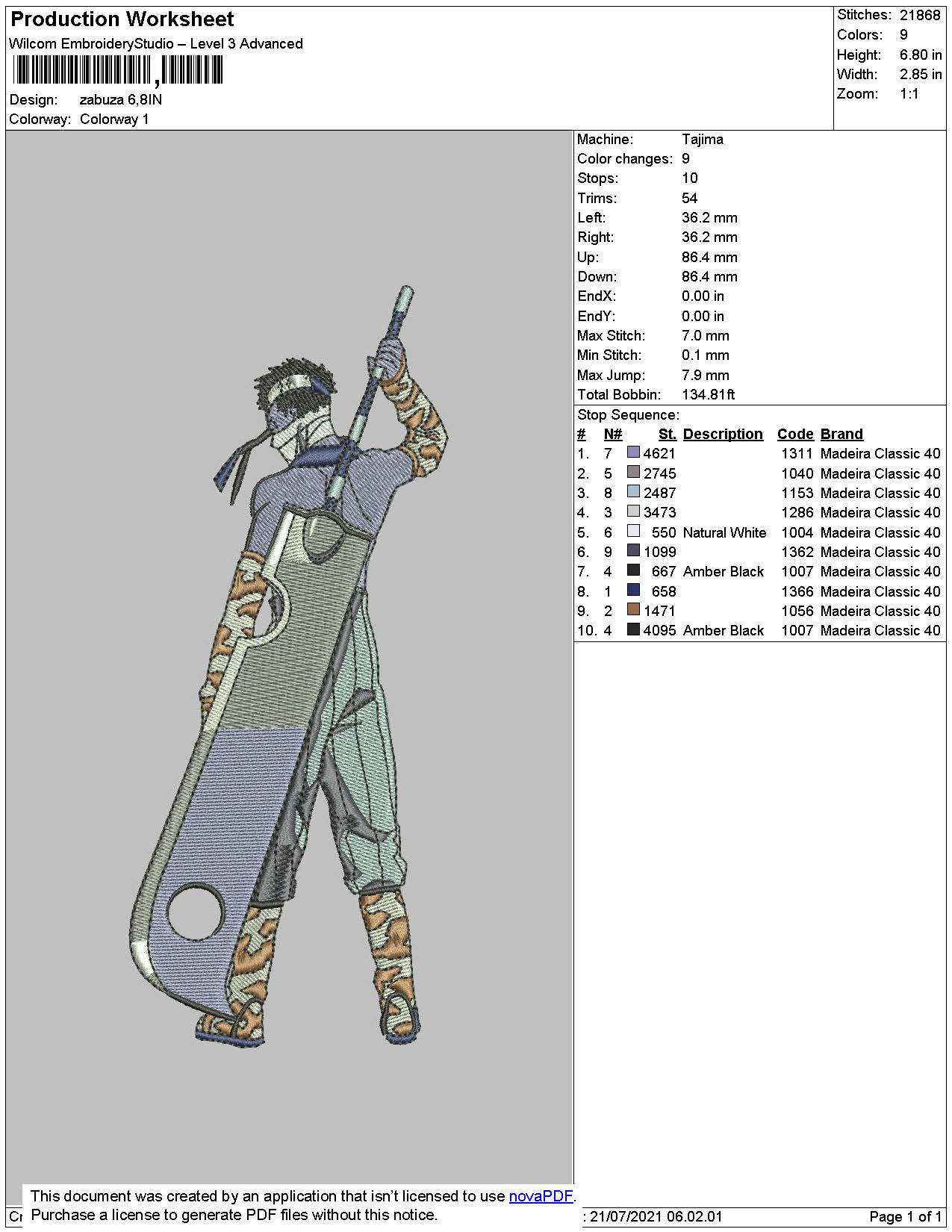 Zabuza Embroidery