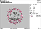 Zen Text Embroidery File 6 sizes