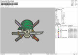 Zorro skull Embroidery File 6 sizes