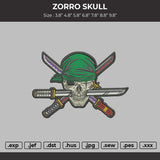 Zorro skull Embroidery File 6 sizes