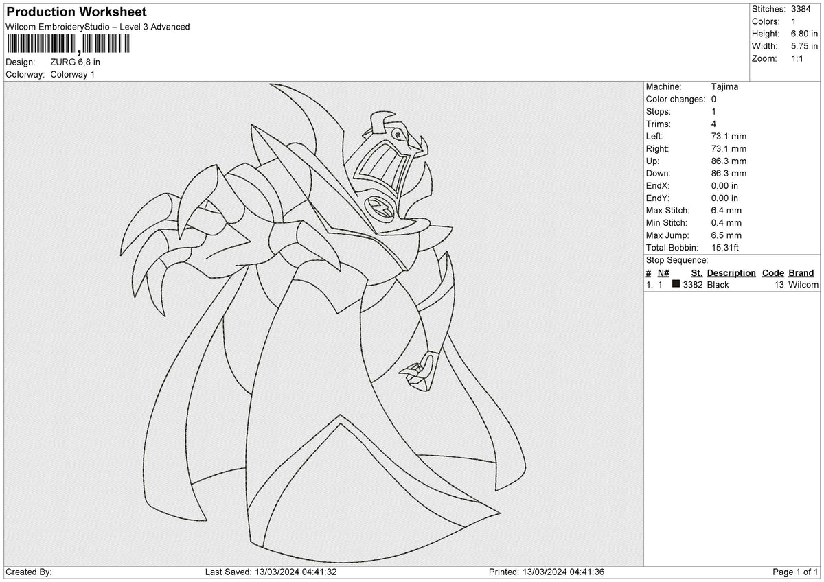 ZURG Embroidery File 6 size