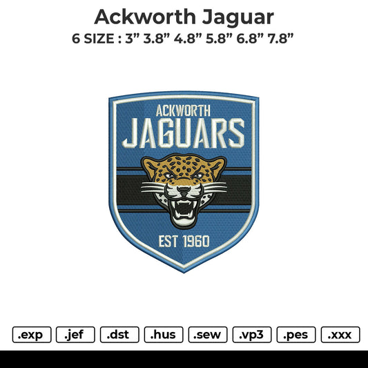 Ackworth Jaguar Embroidery File 6 size