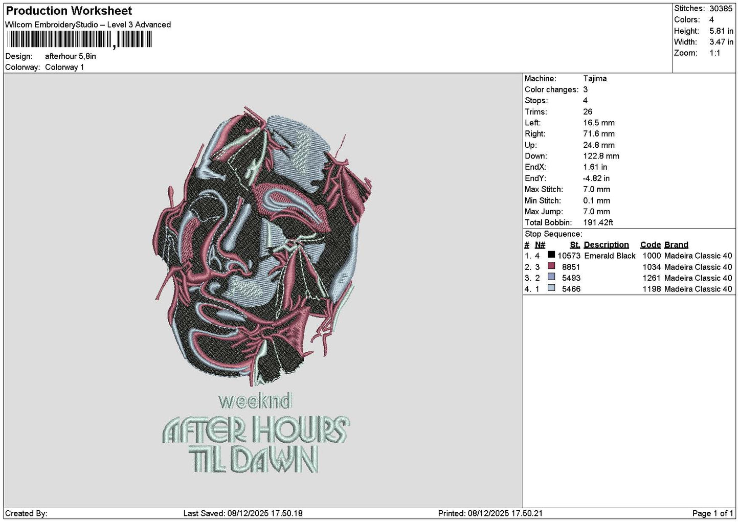 Dawntext Embroidery File 6 sizes