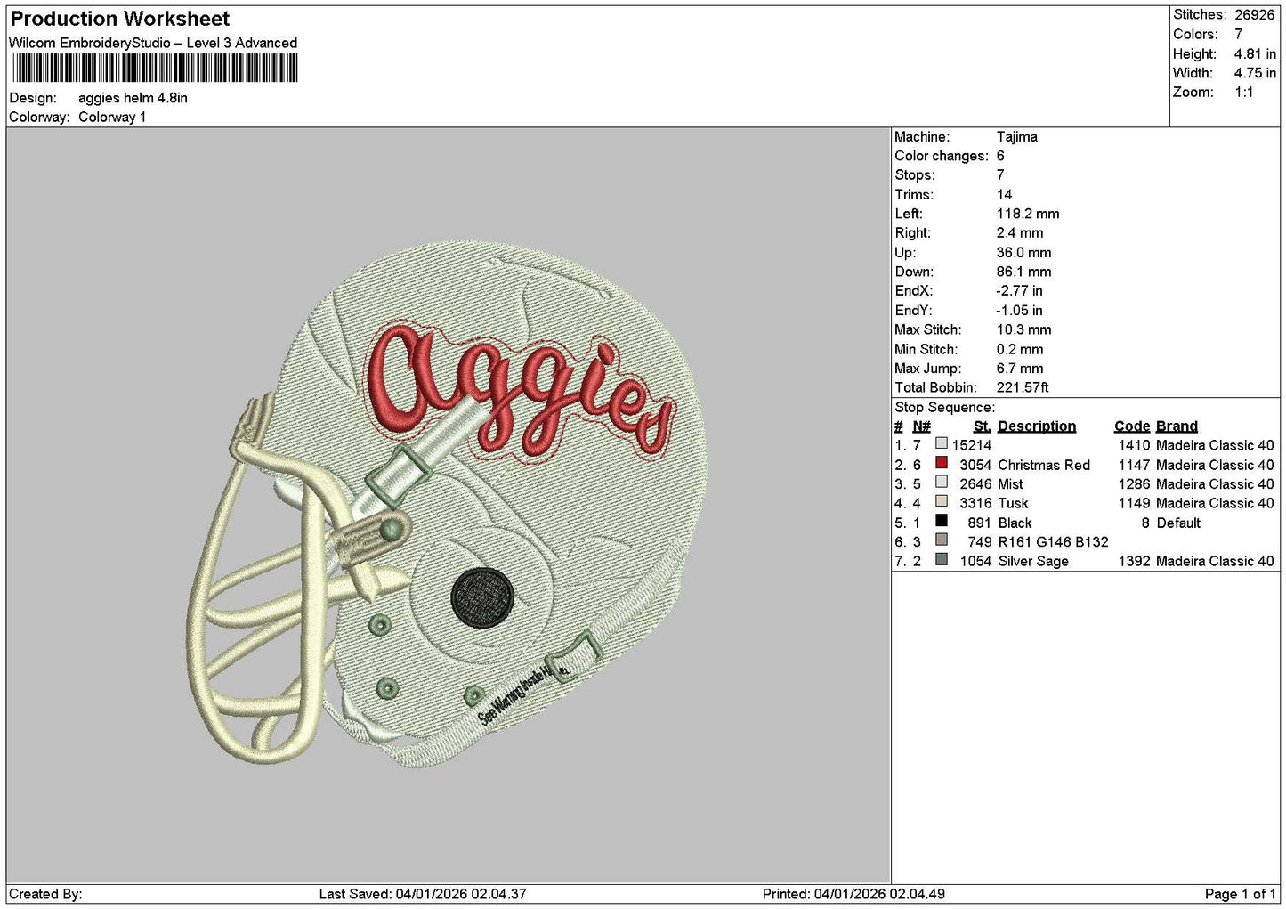 Aggiestext Embroidery File 6 sizes