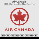 Air Canada Embroidery File 6 size