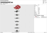Akatsuki Symbol Embroidery File 6 size