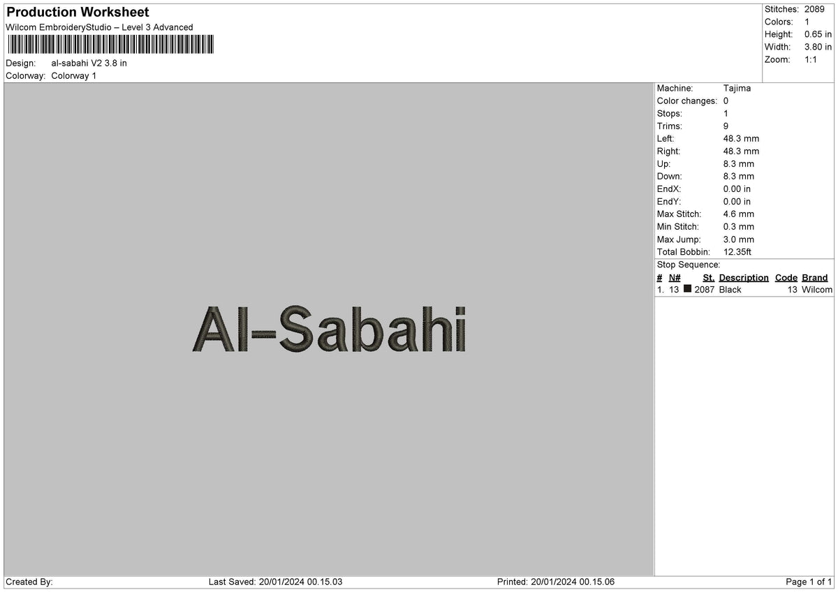 Alsabahi V2 Embroidery File 6 sizes